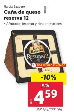 Lidl GARCIA BAQUERO Cuña de queso reserva 12 oferta