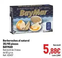 Makro Baymar - berberechos al natural 35/45 piezas oferta