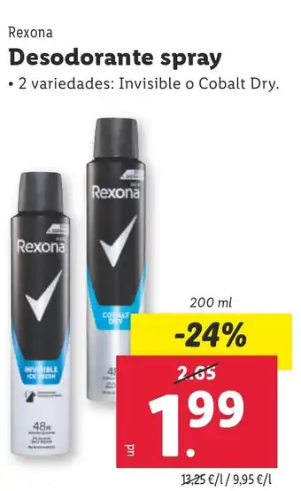 Lidl REXONA Desodorante spray oferta