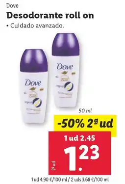 Lidl DOVE Desodorante roll on oferta