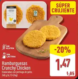 ALDI Hamburguesas Crunchy Chicken oferta