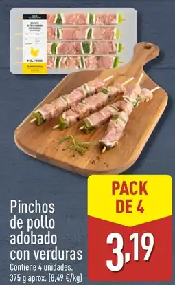 ALDI Pinchos de pollo adobado con verduras oferta