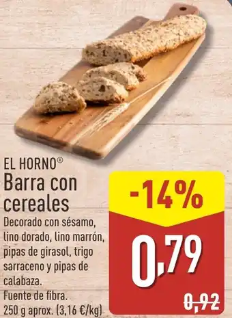 ALDI EL HORNO Barra con cereales oferta