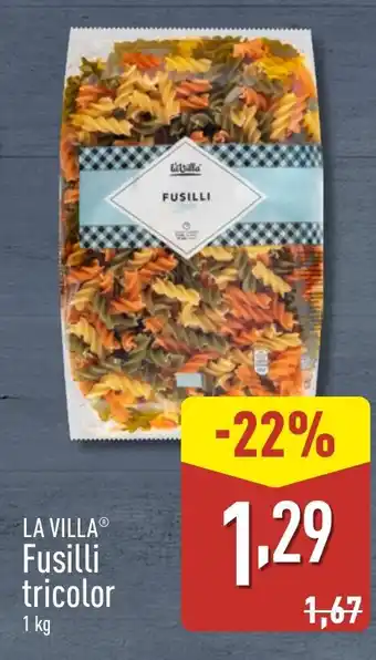 ALDI LA VILLA Fusilli tricolor oferta