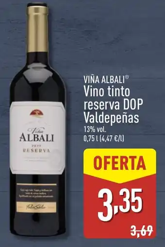 ALDI VIÑA ALBALIⓇ Vino tinto reserva DOP Valdepeñas oferta