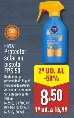 ALDI NIVEA Protector solar en pistola FPS 50 oferta