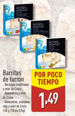 ALDI Barritas de turrón oferta