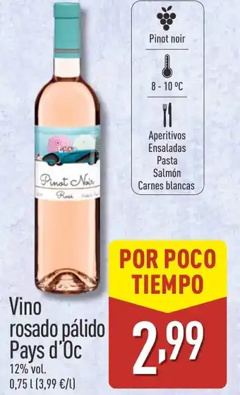 ALDI Vino rosado pálido Pays d'Oc oferta