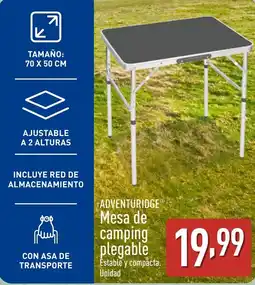 ALDI ADVENTURIDGE Mesa de camping plegable oferta