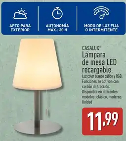 ALDI CASALUXⓇ Lámpara de mesa LED recargable oferta