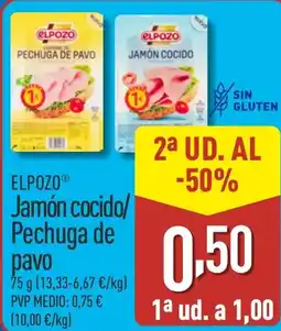 ALDI ELPOZO Jamón cocido/ Pechuga de pavo oferta