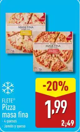 ALDI FLETE Pizza masa fina oferta