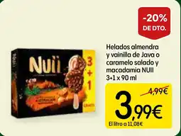 Dialprix NUII Helados almendra y vainilla de Java o caramelo salado y macadamia oferta