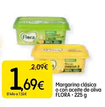 Dialprix FLORA Margarina clásica o con aceite de oliva oferta