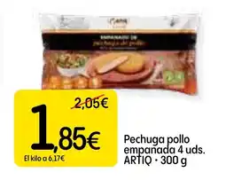 Dialprix ARTIQ Pechuga pollo empanada 4 uds. oferta