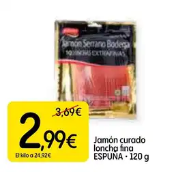 Dialprix ESPUÑA Jamón curado loncha fina oferta
