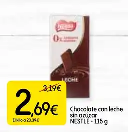 Dialprix NESTLÉ Chocolate con leche sin azúcar oferta