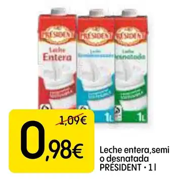 Dialprix PRÉSIDENT Leche entera,semi o desnatada oferta