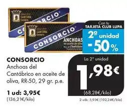 Supermercados Lupa Consorcio - anchoas del cantabrico en aceite de oliva oferta