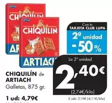 Supermercados Lupa Artiach - chiquilín galleta oferta