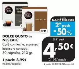 Supermercados Lupa Nescafé - dolce gusto/ cafe con leche/ espresso intenso o cortado oferta