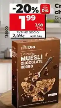 Dia Gran dia - crunchy muesli con chocolate negro 500 g oferta