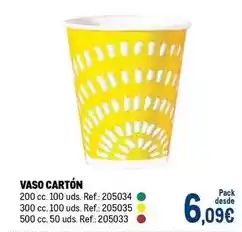 Makro Vaso cartón oferta