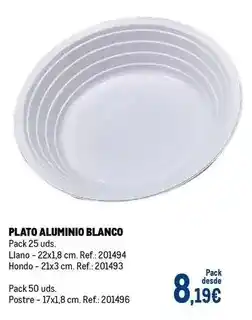 Makro Blanco - plato aluminio oferta