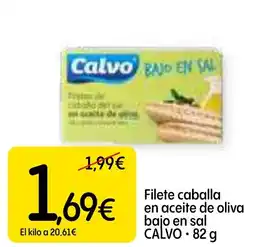 Dialprix CALVO Filete caballa en aceite de oliva bajo en sal oferta