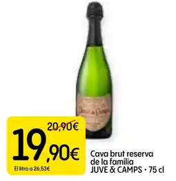 Dialprix JUVE & CAMPS Cava brut reserva de la familia oferta