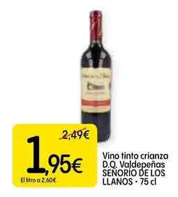 Dialprix SEÑORIO DE LOS LLANOS Vino tinto crianza D.Q. Valdepeñas oferta