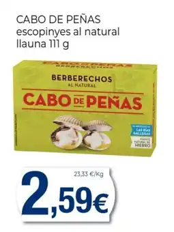 Supermercats Jespac CABO DE PEÑAS escopinyes al natural llauna oferta