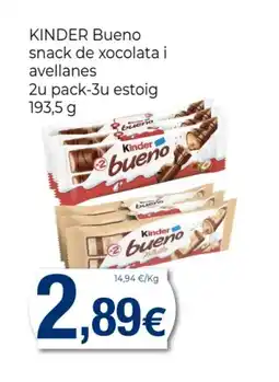 Supermercats Jespac KINDER Bueno snack de xocolata i avellanes oferta