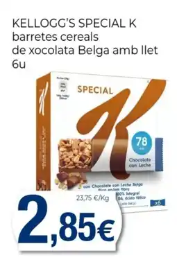 Supermercats Jespac KELLOGG'S SPECIAL K barretes cereals de xocolata Belga amb llet oferta