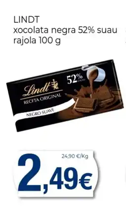Supermercats Jespac LINDT xocolata negra 52% suau rajola oferta