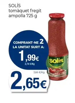 Supermercats Jespac SOLÍS tomàquet fregit ampolla oferta