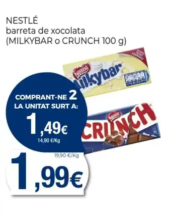 Supermercats Jespac NESTLÉ barreta de xocolata oferta