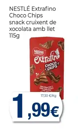 Supermercats Jespac NESTLÉ Extrafino Choco Chips snack cruixent de xocolata amb llet oferta