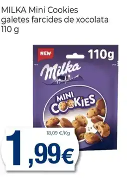 Supermercats Jespac MILKA Mini Cookies galetes farcides de xocolata oferta