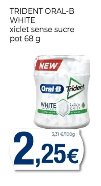 Supermercats Jespac TRIDENT ORAL-B WHITE xiclet sense sucre oferta