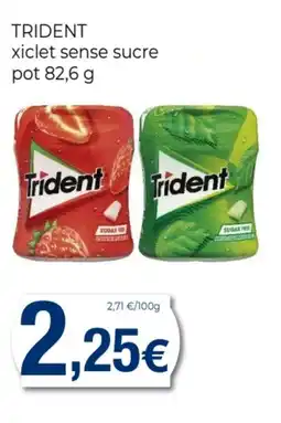 Supermercats Jespac TRIDENT xiclet sense sucre oferta