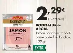Supermercados Lupa Argal - bonnatur jamón cocido extra 92% carne corte fino lonchas oferta