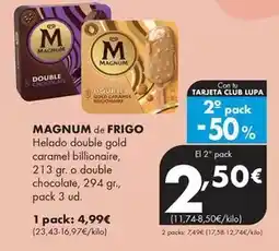 Supermercados Lupa Magnum - de frigo/ helado double gold caramel billionaire oferta