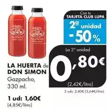 Supermercados Lupa Don simón - la huerta gazpacho oferta