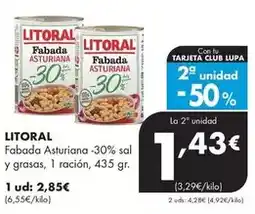 Supermercados Lupa Litoral - fabada asturiana -30% sal y grasas oferta