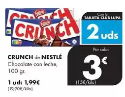 Supermercados Lupa Nestlé - crunch de chocolate con leche oferta