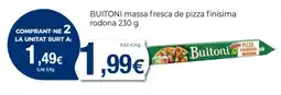 Supermercats Jespac BUITONI massa fresca de pizza finísima rodona oferta