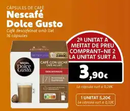 Supermercats Jespac NESCAFE DOLCE GUSTO Càpsules de cafè oferta