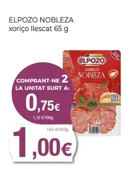 Supermercats Jespac ELPOZO NOBLEZA xoriço llescat oferta
