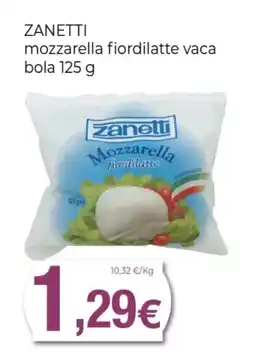 Supermercats Jespac ZANETTI mozzarella fiordilatte vaca bola oferta